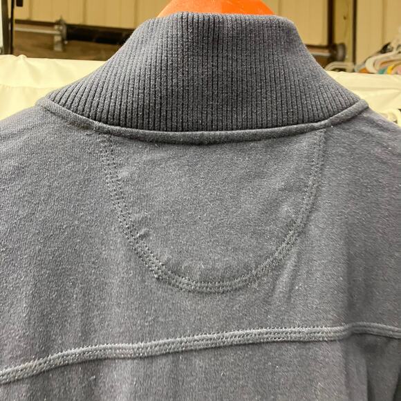 Club Room Mens XXL Navy Blue Button Mock‎ Neck Sweatshirt Cotton New Preppy - Picture 8 of 14